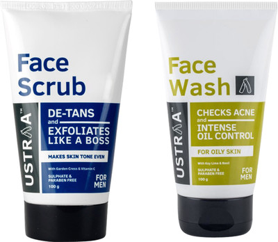 

Ustrra Face Scrub De Tan with walnut granules (100g) Oily Skin (Checks Acne & Oil Control) 100gm(Set of 2)