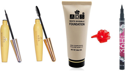 

ADS Eyeliner, Mascara, Foundation, band and Sketch Pen Eye liner(Set of 5)