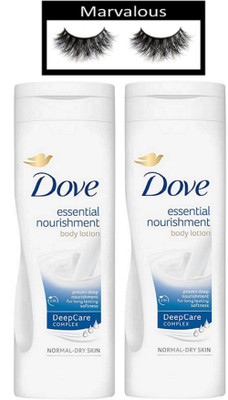 

marvalous eyelashes with Essential Nourishment Body Lotion 400 ml PACK OF )(Set of 2)