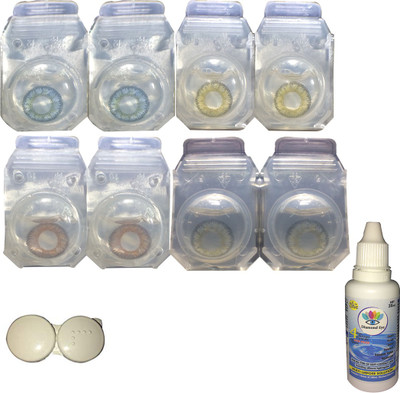 

Crystal Eye blue hazel brown grey 4 pair with case solution Monthly Contact Lens(0.00, blue, hazel, brown, grey, Pack of 5)