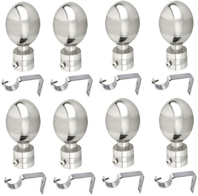 Homeplus Silver Rod Rail Bracket Metal(Pack of 16)
