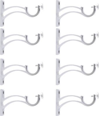 tajhardwaregallery Silver Rod Rail Bracket Metal(Pack of 8)