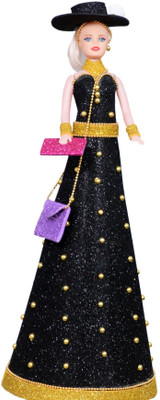 Princess Plain Black Doll dress(Black)