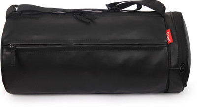 

sfane Trendy Men & Women Black Leather Sports Duffel Gym Bag(Black)