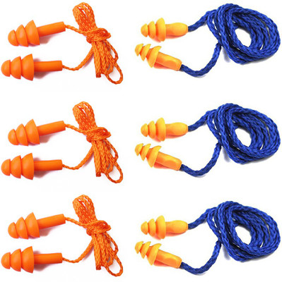 

Vezual Noise Reduction Reusable Corded (Pack of 3) & 3M 1270 Reusable Corded (Pack of 3) Ear Plug(Orange, Blue)