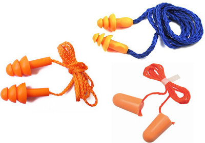 

Vezual Reusable (1 Pair) , 3M 1270 Reusable (1 Pair) & 3M 1110 Disposable (1 Pair) for Noise Reduction corded Ear Plug(Orange, Blue)