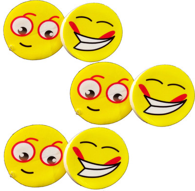 

TECHNOCHITRA SET OF 6 ROUND SMILE ERASERS , RETURN GIFT OR BIRTHDAY GIFT FOR KIDS Non-Toxic Eraser(Set of 6, Multicolor)