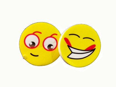 

TECHNOCHITRA SET OF 2 ROUND SMILE ERASERS , RETURN GIFT OR BIRTHDAY GIFT FOR KIDS Non-Toxic Eraser(Set of 2, Multicolor)