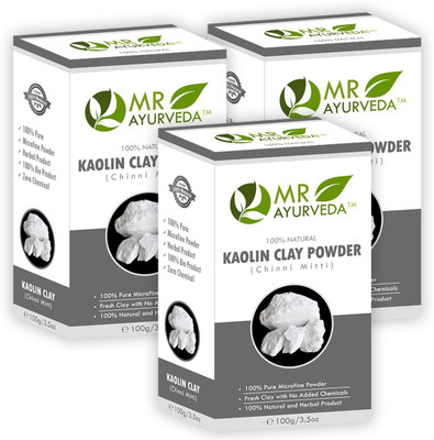 

MR Ayurveda Fresh Quality Chinni mitti Powder ( Kaolin Powder ) - Set of 3(300 g)