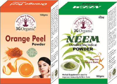 

3G Organic Orange Peel Neem Powder 100% Organic Face Pack Combo Kit(200 g)