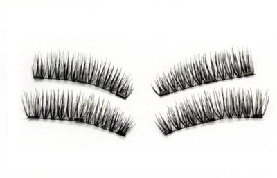 

Ni Hao 3D Reusable Fake Magnetic Eyelashes No Glue Required Natural Soft Eye FALSE Lashes Extension(Pack of 4)