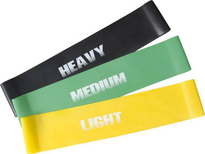 

JMO27Deals Loop Band With Different Strength Level Beginner, Intermediate, Advanced Fitness Resistance Band(Black, Yellow, Green, Pack of 3), Black;green;yellow