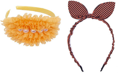 

Chooz Designer Studio Hair Band for Kids Girls Ears Head Band and Ribbons Hair Band (Pack of 2) Head Band, Hair Band(Multicolor)