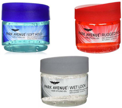 Park Avenue Gel SOFT HOLD, WET LOOK & RUGGED HOLD 100g x 3 Hair Gel(300 g)