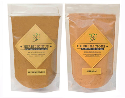 

HERBILICIOUS REETHA (100 GMS) + SHIKAKAI (100 GMS) POWDER| 200 gm (2 pouch of 100 Gm each)(200 g)