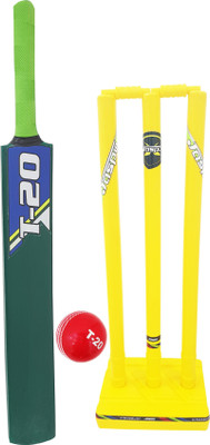 

Jaspo T-20 Wooden Cricket Set(Size-5)(1 Wooden bat,1 T-20 Ball,3 Plastic Stumps,2 Bail)(GREEN) Cricket Kit
