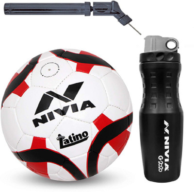 

Nivia Latino Football With G2020 Sipper And Double action Pump Kit Football Kit
