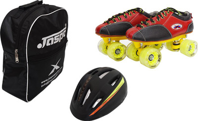 

Jaspo Power Slider Dual Shoe Skate Combo(Shoe Skate+ Helmet + Bag)(2UK(Foot Length 22.9 cms)) Skating Kit