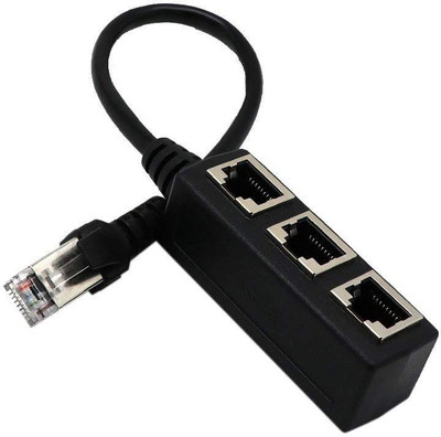 

Litake 1 to 3 Socket LAN Ethernet Network RJ45 Plug Splitter Extender Adapter Connector(Fele-A0018) Lan Adapter(5 Mbps)