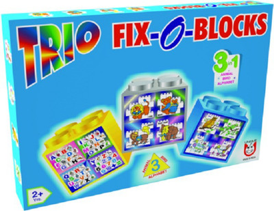 

Nabhya 3 In 1 Educational InterLocking Blocks Game With 3 Fixos Of Animals,Birds And Alphabets Series.(Multicolor)