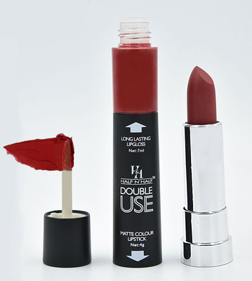 

Half N Half Double Use Matte Colour Lipstick With Lip Gloss(Hug Me-26 (Lslg-01)11ml)