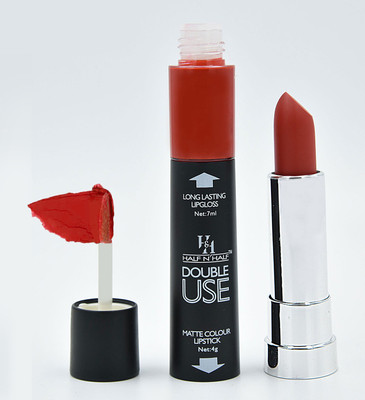 

Half N Half Double Use Matte Colour Lipstick With Lip Gloss(Russian Red-03 (Lslg-01)11ml)