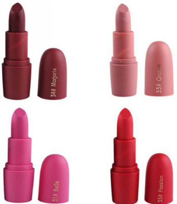 

FIt Beauty PROFESSIONAL MAKE UP NEW SUPER MATTE BEAUTY LIPSTICK COMBO( PACK OF 4)(MULTICOLOR)
