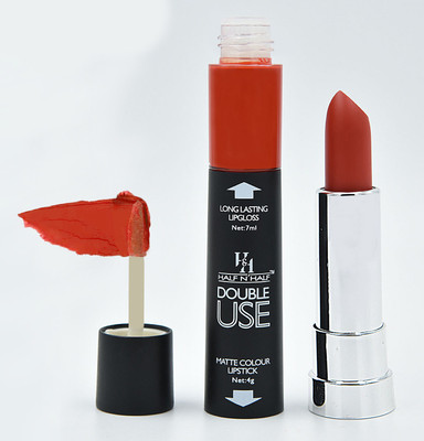 

Half N Half Double Use Matte Colour Lipstick With Lip Gloss(Lady Danger-01 (Lslg-01))