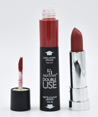 

Half N Half Double Use Matte Colour Lipstick With Lip Gloss(Brave Red-04 (Lslg-01)11ml)