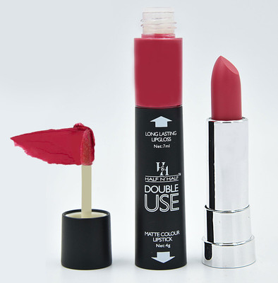 

Half N Half Double Use Matte Colour Lipstick With Lip Gloss(Be Silly-17 (Lslg-01)11ml)