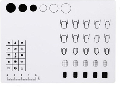 

Royalkart Nail Art Silicone Mat Foldable Washable Soft Table Cover Pad For Stamping Reseverse Stamp Mat Nail Practice Workspace Design Plate(white)