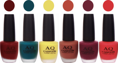 

AQ Fashion Gel Velvet Matte Nail polish combo 6930 Multicolor(Pack of 6)