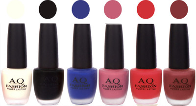 

AQ Fashion Gel Velvet Matte Nail polish combo 6921 Multicolor(Pack of 6)
