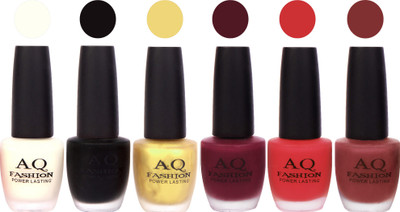 

AQ Fashion Gel Velvet Matte Nail polish combo 6894 Multicolor(Pack of 6)