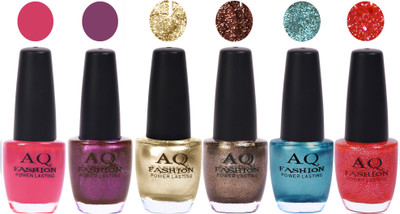 

AQ Fashion Gel Nail Polish Combo 2386 Multicolor(Pack of 6)