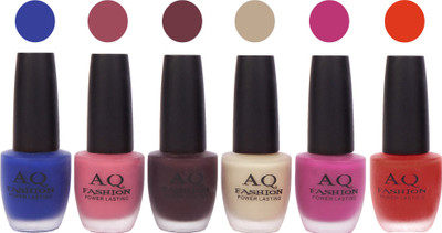 

AQ Fashion Gel Velvet Matte Nail polish combo 6879 Multicolor(Pack of 6)