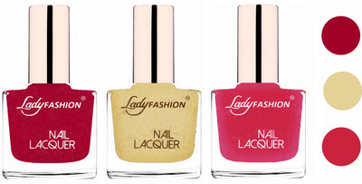 

Lady Fashion Extra Shine Extra Long Stay Chip Resistant Nail Polish (Set Of 3) Bright Pink,Mettalic Gold,Mettalic Pink(Pack of 3)