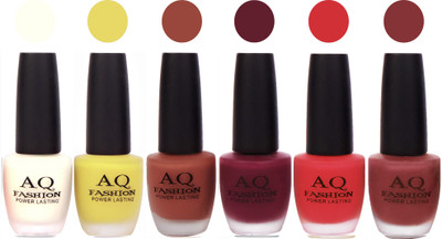 

AQ Fashion Gel Velvet Matte Nail polish combo 6917 Multicolor(Pack of 6)