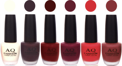 

AQ Fashion Gel Velvet Matte Nail polish combo 6967 Multicolor(Pack of 6)