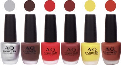 

AQ Fashion Gel Velvet Matte Nail polish combo 6911 Multicolor(Pack of 6)
