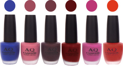 

AQ Fashion Gel Velvet Matte Nail polish combo 6924 Multicolor(Pack of 6)