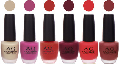 

AQ Fashion Gel Velvet Matte Nail polish combo 6897 Multicolor(Pack of 6)