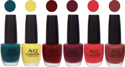 

AQ Fashion Gel Velvet Matte Nail polish combo 6932 Multicolor(Pack of 6)