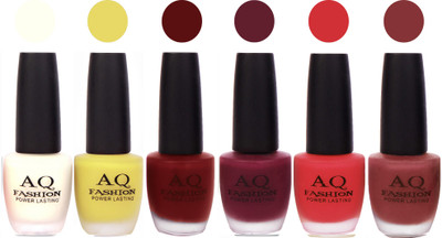 

AQ Fashion Gel Velvet Matte Nail polish combo 6962 Multicolor(Pack of 6)