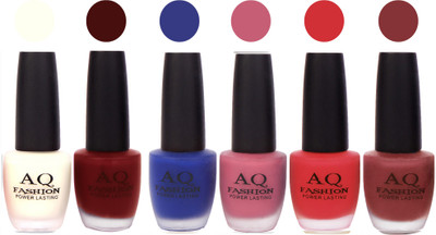

AQ Fashion Gel Velvet Matte Nail polish combo 6966 Multicolor(Pack of 6)