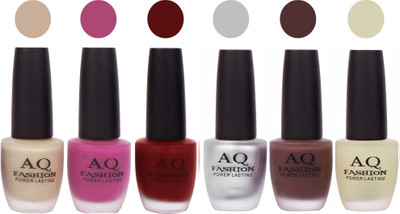 

AQ Fashion Gel Velvet Matte Nail polish combo 6943 Multicolor(Pack of 6)