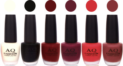

AQ Fashion Gel Velvet Matte Nail polish combo 6926 Multicolor(Pack of 6)
