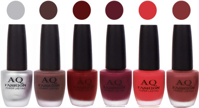 

AQ Fashion Gel Velvet Matte Nail polish combo 6941 Multicolor(Pack of 6)
