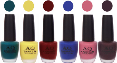 

AQ Fashion Gel Velvet Matte Nail polish combo 6945 Multicolor(Pack of 6)