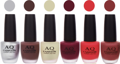 

AQ Fashion Gel Velvet Matte Nail polish combo 6896 Multicolor(Pack of 6)
